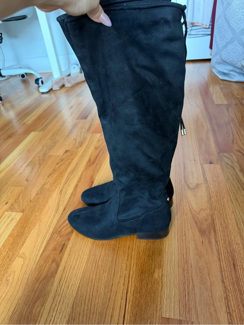 Aldo Black Suede Over the Knee Boots Size 8